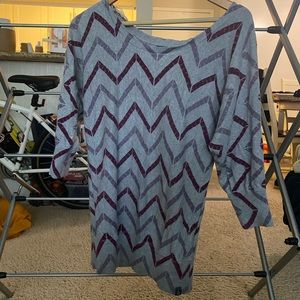 Grey and Purple North Face Sweater Size Medium